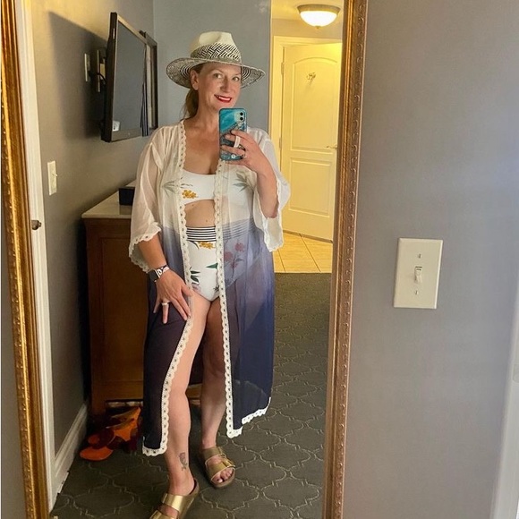 Lularoe Chloe Ombré Kimono L Patriotic 4th of July 🇺🇸🇺🇸 - Picture 4 of 4